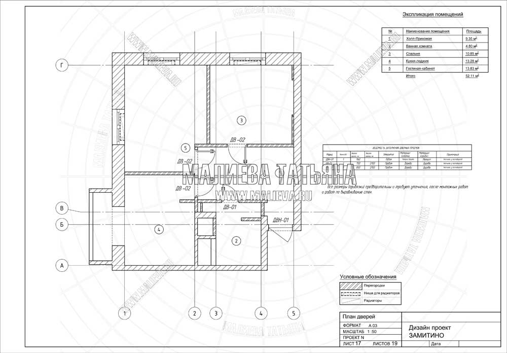 Дизайн проект: план дверей