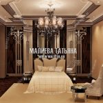 Дизайн спальни в стиле модерн с темным деревом