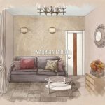 Эскиз гостиной Мытищи (ЖК Спутник)