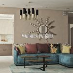 Гостиная и кухня 3D визуализация от Малиевой Татьяны проект в Лобне