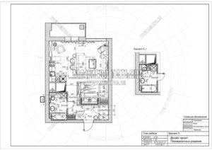 Вариант 5 с размерами: Планировка квартиры дизайн проект в ЖК Яуза Парк