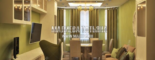 Вариант гостиной 6 в дизайн проекте Малиевой Татьяны Люберцы 2019