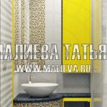 визуализация желтого шкафа в ванной Малиева Татьяна