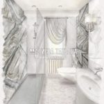 Дизайн ванной из камня для взрослых дизайн проект Малиевой Татьяны 2019 ЖК Купавна
