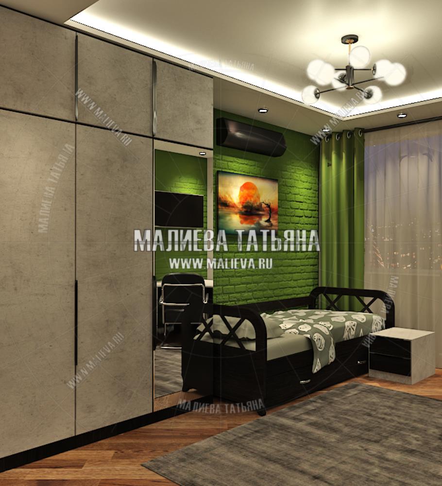 Дизайн комнаты для мальчика в современном стиле в дизайн проекте Малиевой Татьяны Люберцы 2019