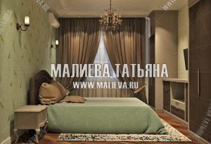 Дизайнерская спальня от Малиевой Татьяны в ЖК Новое Медведково