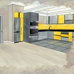 Эскиз кухни в ЖК Эталон Сити