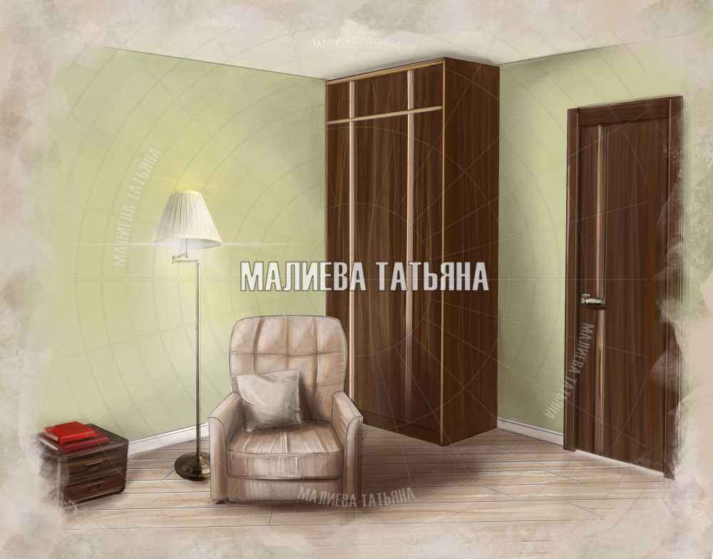Кресло в спальне дизайн проект в ЖК Центральный Долгопрудный 2019 Малиева Татьяна